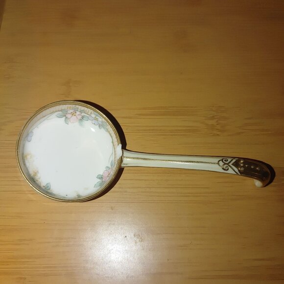 Nippon Beautiful Hand Painted Mayonnaise Sauce Dish With Spoon - Picture 15 of 16